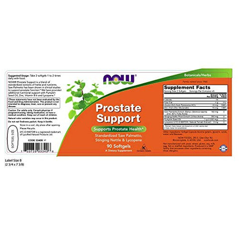 Suplementos, Suporte para Próstata com Saw Palmetto Padronizado e Urtiga - NOW Foods