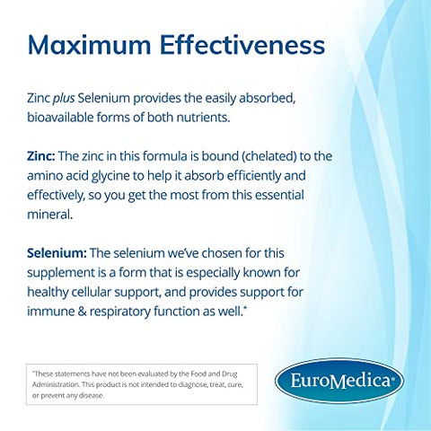 Euromedica - EuroMedica Zinc Plus Selenium – 60 Cápsulas – Reforço Imunológico