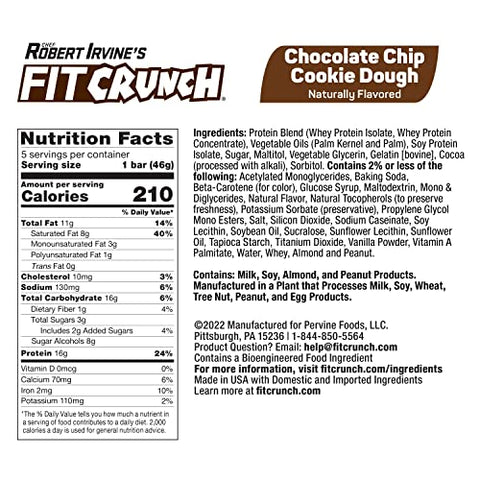 Fit Crunch - FITCRUNCH Barras de Proteína Tamanho Lanche, Criadas por Robert Irvine, Única Barra Assada de 6 Camadas do Mundo, 3g de Açúcar