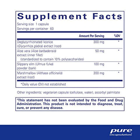 Suplemento Pure Encapsulations DGL Plus para Saúde Intestinal Masculina – Melhore a saúde do seu intestino!