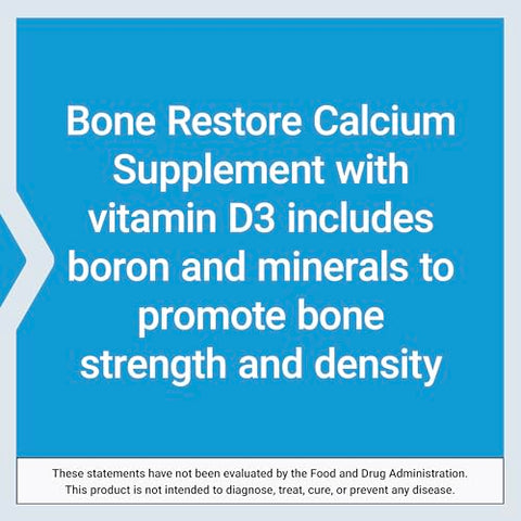 Bone Restore – Mantém a Densidade Óssea Saudável – Cálcio, Vitamina D3, Magnésio, Zinco, Boro e Outros Minerais para a Saúde dos Ossos – Livre de Transgênicos, Sem Glúten – 120 cápsulas - Life Extension