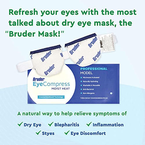 Compressa Ocular de Calor Úmido Bruder | Ativação por Microondas | Alívio Rápido e Eficaz para Olhos Secos e Irritação Ocular