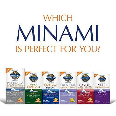Ômega 3 EPA/DHA – Minami Natural para Função Cerebral, Coração e Humor – 120 Cápsulas - Garden of Life