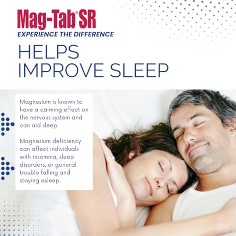 MAG-TAB SR - Mag-Tab SR 100 Comprimidos – Liberação Estendida de Lactato de Magnésio para Absorção 10x Melhor – Suporte para Sono, Cãibras Musculares e Deficiência de Magnésio