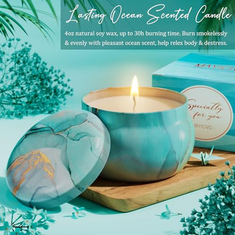 MAYICIVO - Presentes de Aniversário para Mulheres Amizade, Cesta de Presentes Relaxantes de Spa Oceano para Mulheres, Presentes de Autocuidado, Conjunto de Agradecimento, Presentes para o Dia das Mães para Mãe, Melhor Amiga, Irmã, Colega de Trabalho