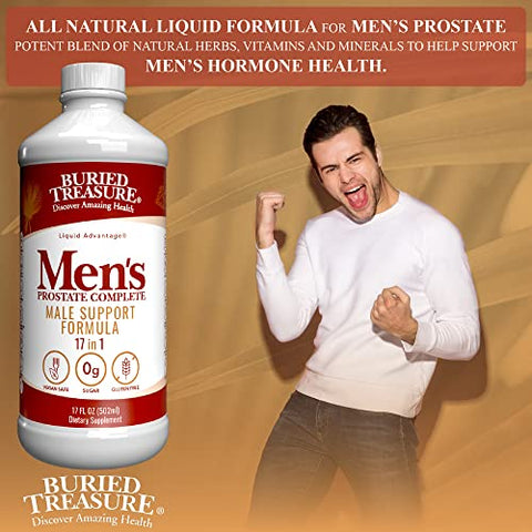 Buried Treasure - Tesouro Escondido: Fórmula Natural de Suplemento Completo para a Próstata Masculina com Saw Palmetto, Casca de Pygeum – 60 Cápsulas