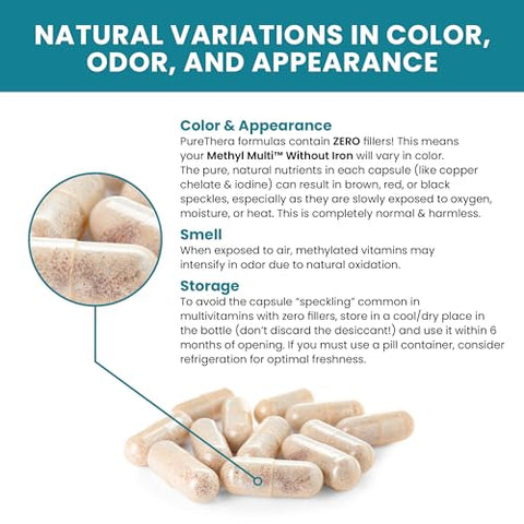 Pure Therapro Rx - Methyl Multi Sem Ferro – Multivitamínico Metilado para Homens – Marca Methyl Multi