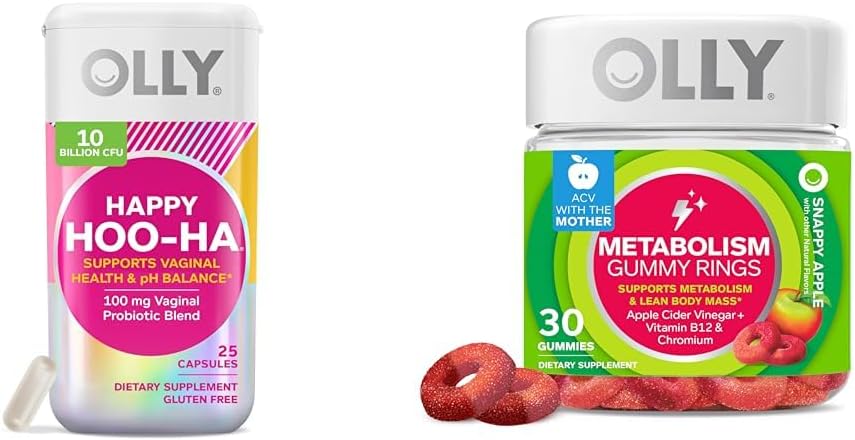 Cápsulas de Probióticos Happy Hoo-Ha para a Saúde Vaginal Feminina – 25 Unidades - OLLY