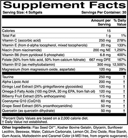 ScienceBased Health - Fórmula Optic Nerve – Suporta Circulação Ocular e Função Nervosa Normal – Testada Clinicamente – Inclui Ácidos Graxos Ômega-3, Antioxidantes, Vitaminas B, CoQ10 (30 Dias de Fornecimento)