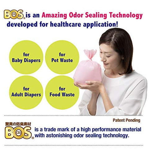 Sacos Descartáveis para Fraldas de Bebê – Vedação de Odores Incrível – Duráveis e sem Perfume [Tamanho: S, Cor: Rosa] (150 unidades, Pacote de 1) (150 Sacos) - BOS