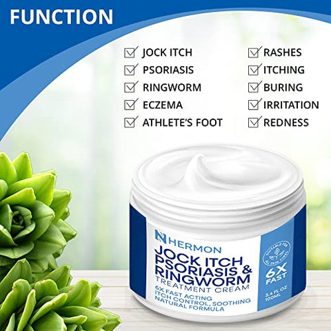 Hermon - Creme Antifúngico Jock Itch, Creme para Psoríase, Tratamento para Micose em Humanos, Tratamento para Psoríase, Tratamento para Couro Cabeludo com Psoríase, Creme para Micose em Humanos, Pés