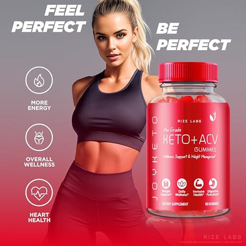 rize labs - (3 Pacotes) Joy Keto ACV Gummies Avançado para Perda de Peso – Oficial, Avaliações Joy Keto Plus ACV Gummies, JoyKeto para Melhor Digestão Bloqueador de Carboidratos Gomitas Vitamina B12 (180 Gummies)