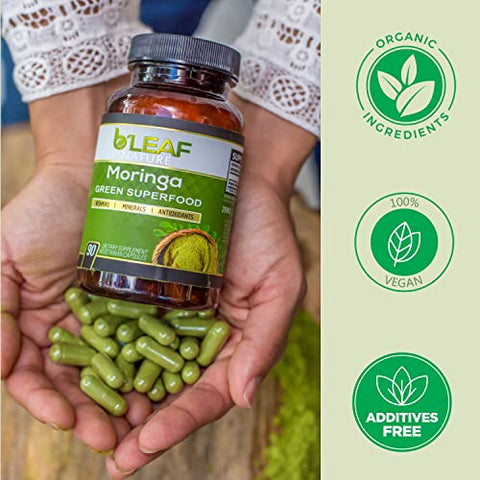 B'LEAF NATURE - B’Leaf Nature Pure Moringa Oleifera em Cápsulas 1000mg – Sistema Imunológico