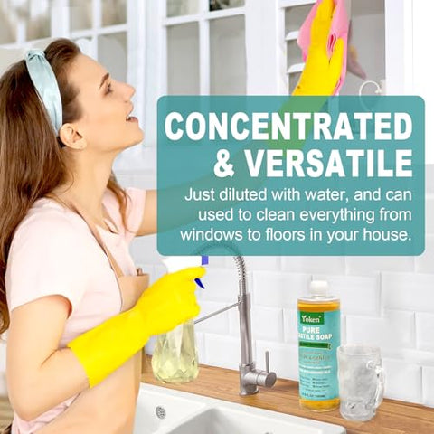 Sabonete Líquido Castela Puro Sem Perfume 2000 ml – Feito com Óleo Orgânico, Limpeza Eficiente - Yoken