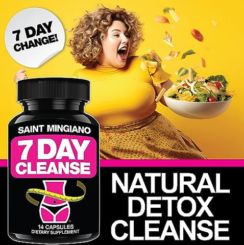 Saint Mingiano - Programa de Limpeza de 7 Dias | Desintoxicação do Cólon com Laxante Natural para Constipação | Marca do Produto