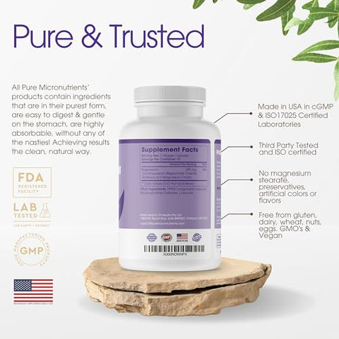 Pure Micronutrients - Suplemento de Magnésio Glicinato Puro Micronutrients 200mg, 180 Cápsulas