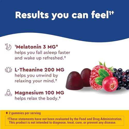 Wellblends Sleep and Recover – Auxílio para Dormir com Melatonina 3mg, L-teanina 200mg e Citrato de Magnésio, 44 Gomas - Nature Made