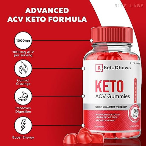 rize labs - KetoChews Gummies – Gomitas Keto ACV para Perda de Peso 525 MG – Fórmula Avançada de Gomas KetoChews ACV Gummy Barriga Dieta AC Gummies Avaliações (60 Gummies)