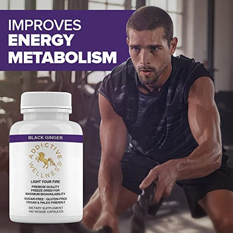 Energia e Resistência com Gengibre Preto Tailandês para Homens – Suporte ao Metabolismo Energético – 60g - Addictive Wellness