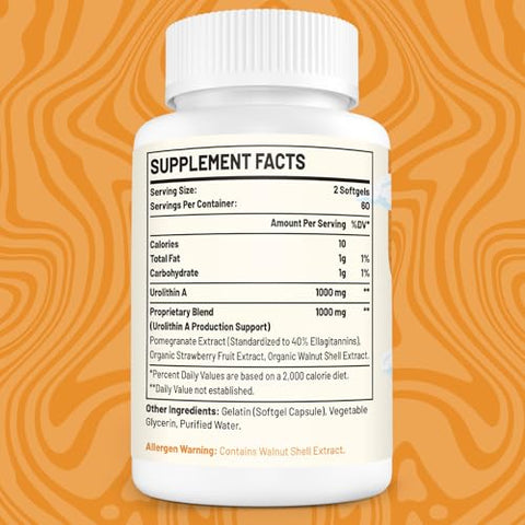 Pepeior - Urolithin A 120 Softgels 1 Frasco— 2000MG | Suplemento de Urolitina A | Marca em Destaque