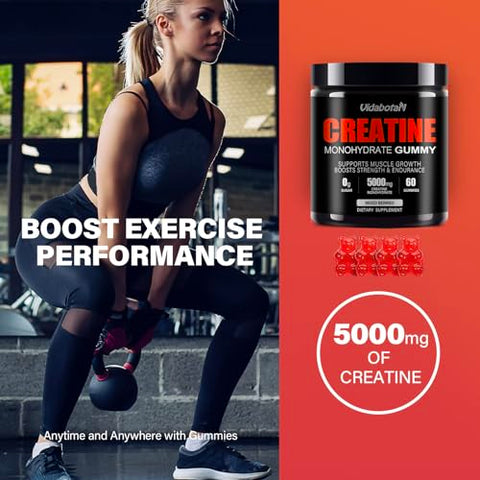 vidabotan - Gomas de Creatina Monohidratada Sem Açúcar 5g para Homens – Marca: Gummies
