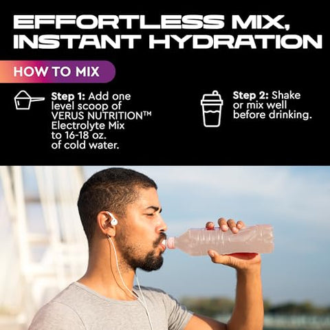VERUS NUTRITION - Pó de Eletrólitos Sem Açúcar – Hidratação Zero Calorias | Eletrólitos Livres de Açúcar para Jejum, Keto