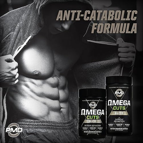 Sports Omega Cuts Elite – Fórmula para Definição Muscular e Perda de Gordura – Ácidos Graxos Ômega, MCT’s e CLA para Definição e Manutenção Muscular – Keto Friendly Para Mulheres e Homens – 500g - PMD