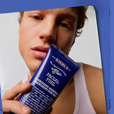 Kiehl’s Facial Fuel Moisturizer: Creme Facial Masculino com Vitamina C e Cafeína, Antioxidantes para Energizar e Reduzir Opacidade, Não Oleoso, Livre de Parabenos, 50g