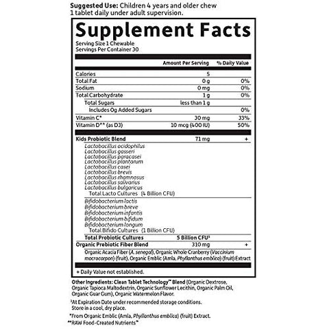 Dr. Formulated Probióticos Orgânicos Kids Plus Vitamina C – 60 g - Garden of Life