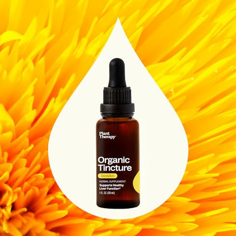 Tintura de Raiz de Dente-de-leão Orgânica Plant Therapy 30 mL (1 oz) – Suporte à Saúde Cardíaca, Potente