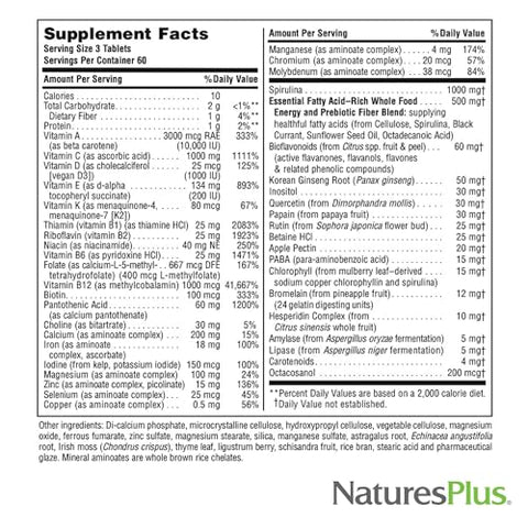 Source of Life – 180 Comprimidos – Multivitamínico 180g - Natures Plus
