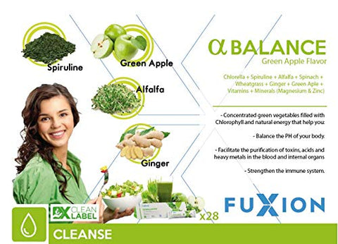 unionaren - Fuxion Alpha Balance – Bebida Concentrada Instantânea de Vegetais Verdes – Vidro de Trigo Alfaifa, Spirulina e Espinafre para Energia e Desintoxicação