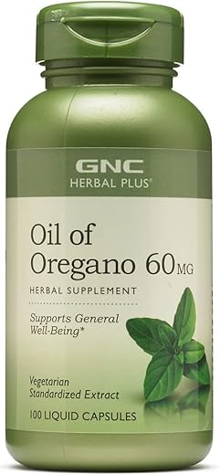 Herbal Plus Óleo de Orégano 60mg | Suporte ao Bem-Estar Geral | 100 Cápsulas - GNC