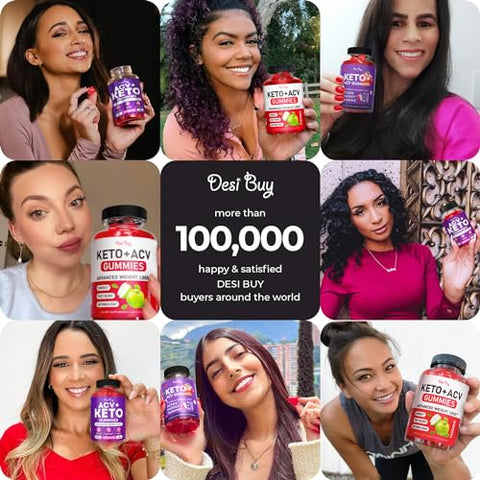 Desi Buy - Keto ACV Gummies: Fórmula Avançada com 1000 MG de Vinagre de Maçã para Homens