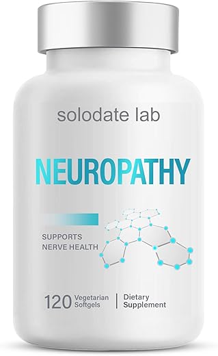 solodate lab - Neuropathy-Support: Suplemento Alívio Nervoso com 600 mg Ácido Alfa Lipóico, Máxima Potência para Aliviar Desconforto Nervoso em Pés, Mãos, Dedos, Costas, Pescoço