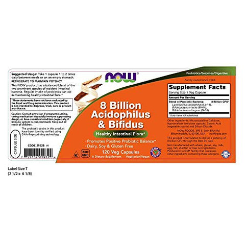 Suplementos, 8 Bilhões de Acidophilus – Melhor Marca de Probiótico para Saúde Digestiva – 60 Cápsulas - NOW Foods