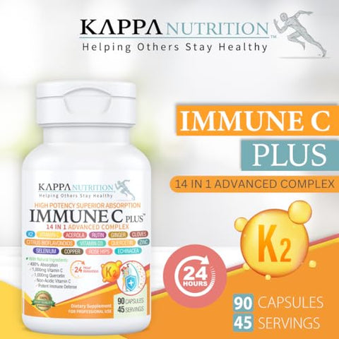 KAPPA NUTRITION - Quercetina 1.000mg, Vitamina C 1.000mg, Zinco 50mg, Vitamina D3 5.000ui, Selênio, Cobre, Acerola, Gengibre, Rutina, Laranja Amarga, Rosa Mosqueta, Equinácea, Imune C Plus