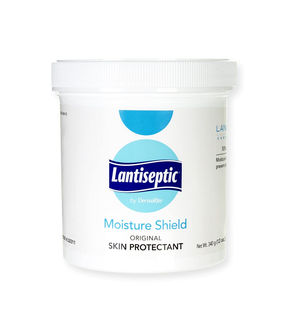 DermaRite - Lantiseptic Moisture Shield – Creme Barreira Protetor para Pele Original – 50% Lanolina – 1 Pote, 340g