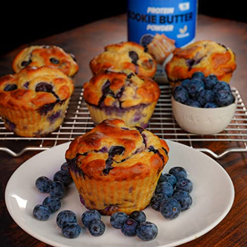 Flexible Dieting Lifestyle - Pó de Manteiga de Cookie de Proteína Vegana – Blueberry Pastry | Sem Laticínios, Amigável ao Keto, Baixo Carboidrato, Sem Açúcar | Fácil de Misturar, Assar e Espalhar | 220g