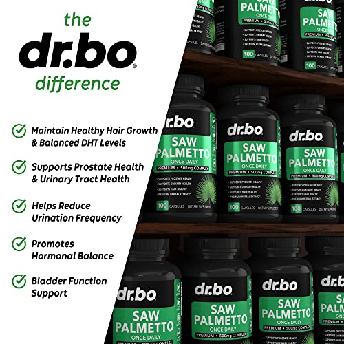 DR. BO - Saw Palmetto para Saúde da Próstata Masculina – Crescimento Capilar e Controle da Bexiga – Complexo de Suplementos