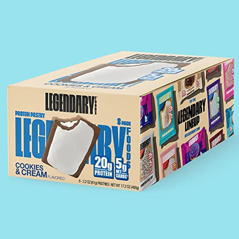 20g Proteína Massa, Baixo Carboidrato, Barra de Proteína Saborosa Alternativa, Amigável ao Keto, Sem Adição de Açúcar, Lanches Matinais com Alto Teor de Proteína, Alimento Keto Sem Glúten – Cookies e - Legendary Foods
