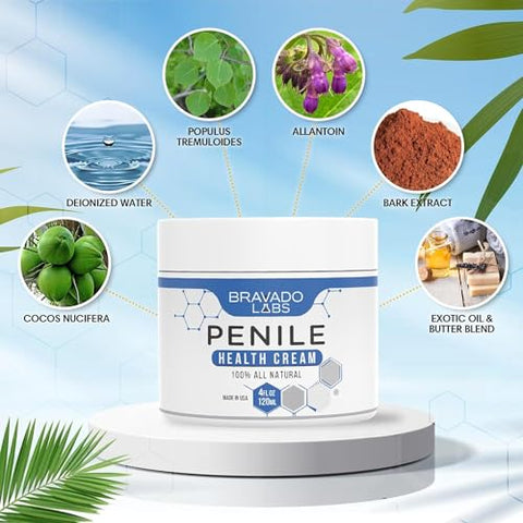 Bravado Labs - Creme Premium para Saúde Peniana – Creme Natural 100% para a Saúde Íntima Masculina – Alívio de Vermelhidão, Ressecamento e Irritação – Hidratante Peniano – 4g
