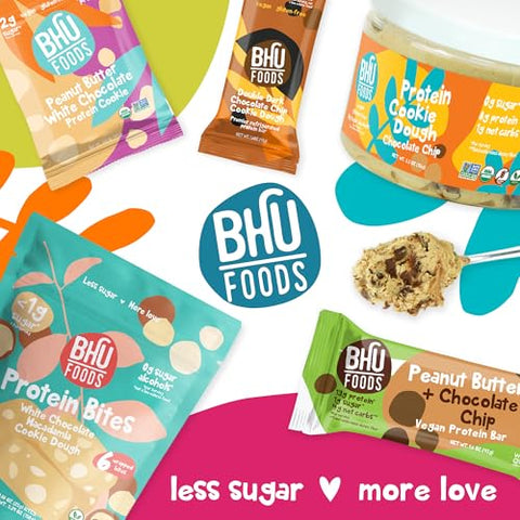 Bhu Fit - Bhu Foods Keto Bites – Snacks Keto Orgânicos para Adultos | Cookie Dough de Macadâmia e Chocolate Branco | Marca Bhu Foods