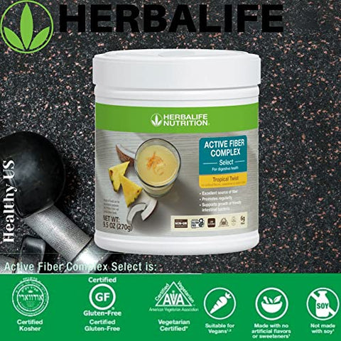 Active Fiber Complex Select: Tropical Twist 270g – Saúde Digestiva, Sem Sabores ou Adoçantes Artificiais, Livre de Glúten, Ingredientes Não-OGM - Herbalife