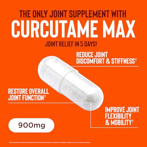 Flexium – Suporte Rápido às Articulações, Livre de Medicamentos, com Mistura CurcuTame, Promove Flexibilidade e Função Articular, 60 Cápsulas - Relaxium