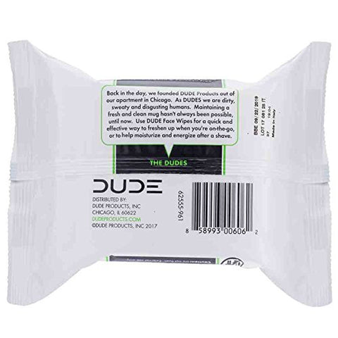 DUDE Wipes - Dude Wipes – 3 Pack, 90 Lenços, Infundidos com Energizante Pro Vitamina B5, Livres de Álcool e Hipoalergênicos