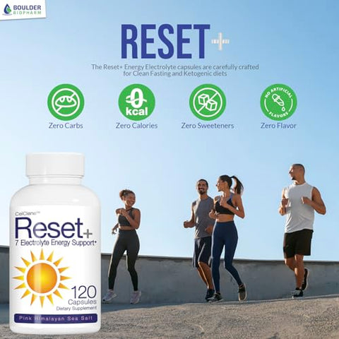7 Energy Electrolytes: Methyl B12, Methyl Folate, Sal Rosa, Magnésio, Super Complexo B, Chá Verde | 100% Natural e Energizante - Reset