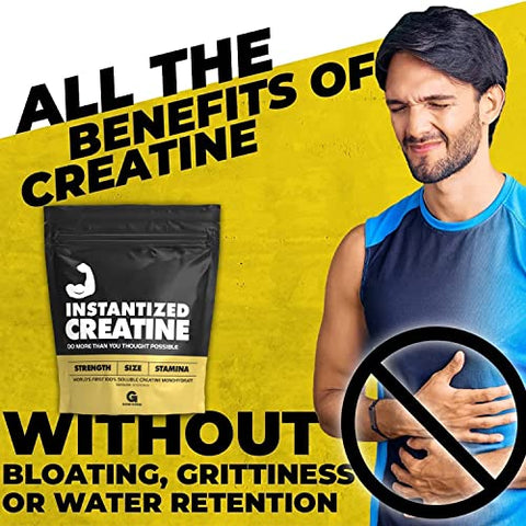 GAINS IN BULK GAINSINBULK.COM - Creatina Monohidratada Instantânea Ganhos em Massa, Primeira Creatina 100% Solúvel do Mundo para Força, Desempenho e Construção Muscular… (30 Porções)