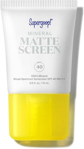 Mineral Mattescreen (SPF 40) – 15 mL – Protetor Solar 100% Mineral, Livre de Óleo – Suaviza a Aparência da Pele, Minimiza Poros - Supergoop!