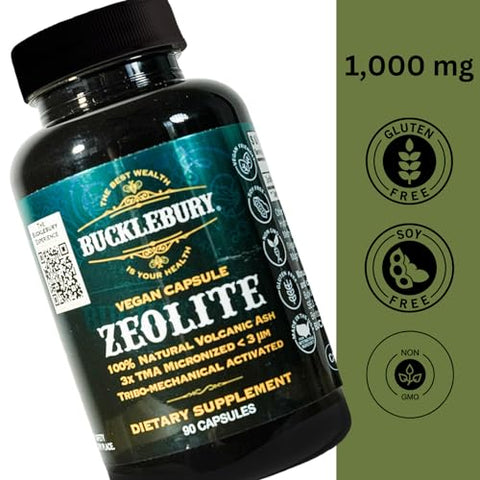 BUCKLEBURY - Cápsulas Minerais Inteligentes de Zeólita Micronizada – Suporte à Desintoxicação e Imunidade